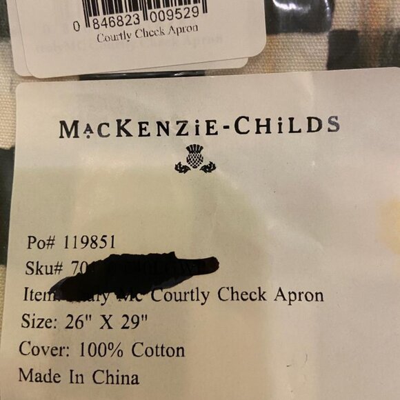 MacKenzie-Childs Courtly Check Apron and Flower to Market to go Tote - Picture 3 of 9